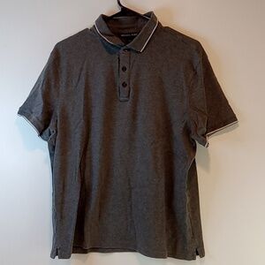 Michael Kors 1/4 Button Short Sleeve Polo Men's Size Large Gray EUC! NICE!